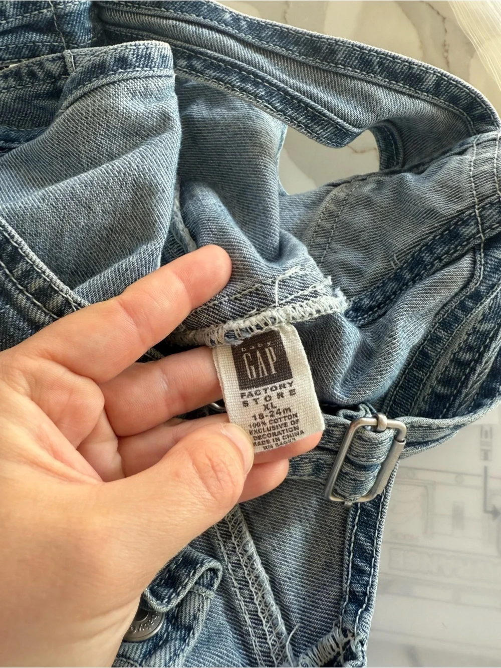 Vintage Y2K Baby Gap Denim Jean Butterfly Embroidered Overall Pants 18-24 Months